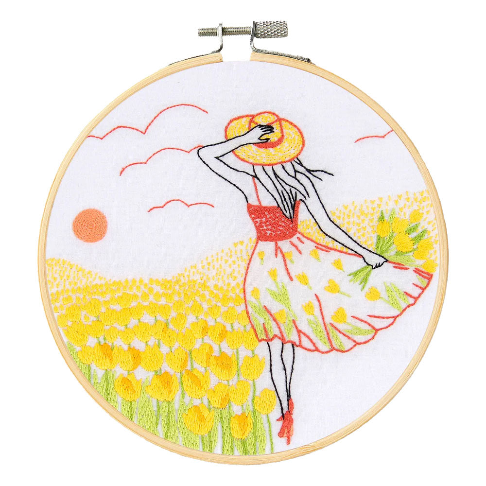 DMC Designer Embroidery Kit – Romantic Tulips & Poppies | Choose Your Design