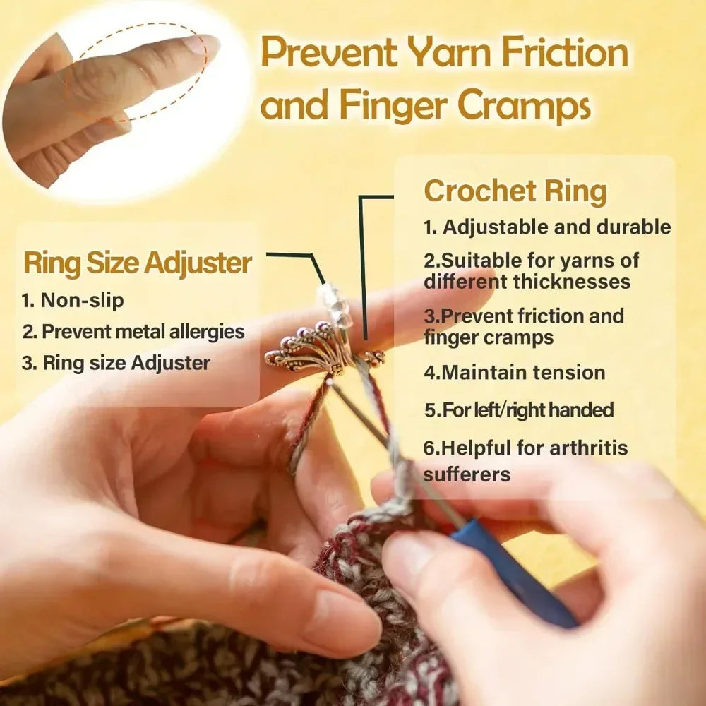 Adjustable Cat Crochet Ring - Beginner Yarn Guide Tool