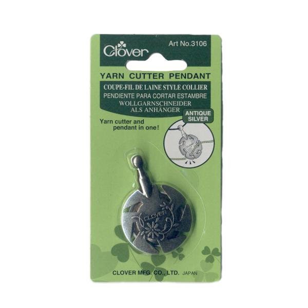 Clover Yarn Cutter Pendant Anitque Gold or Silver
