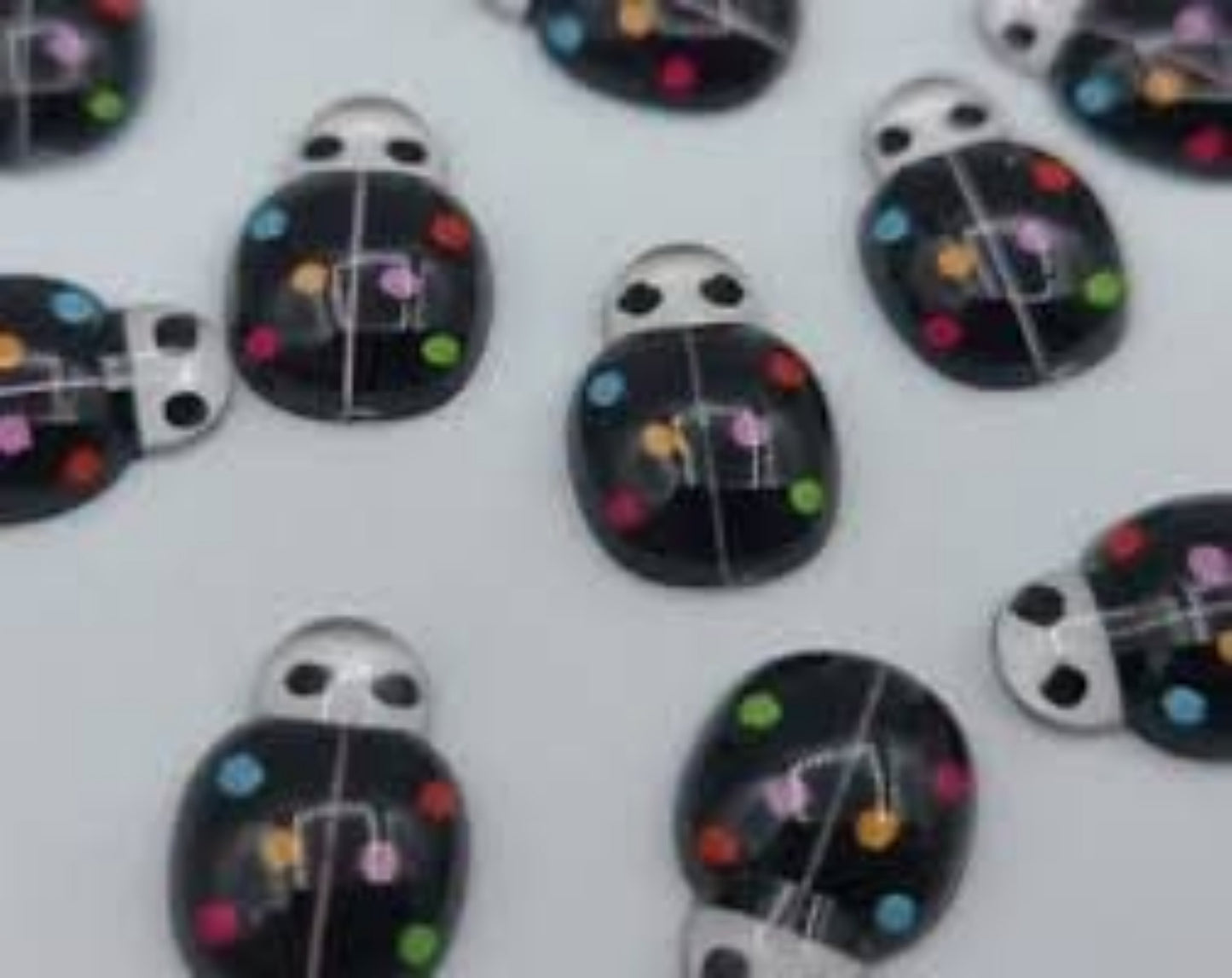 10 Resin Flatback Ladybugs Various Colours Findings Embellishments
