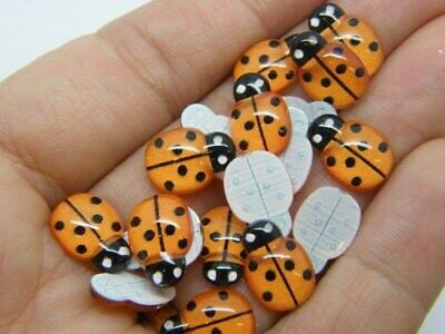 10 Resin Flatback Ladybugs Various Colours Findings Embellishments