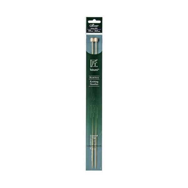 Clover Bamboo Knitting Needles Takumi Single Pointed Tapered Tips 33cm