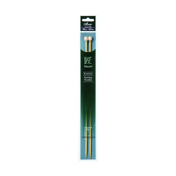 Clover Bamboo Knitting Needles Takumi Single Pointed Tapered Tips 33cm
