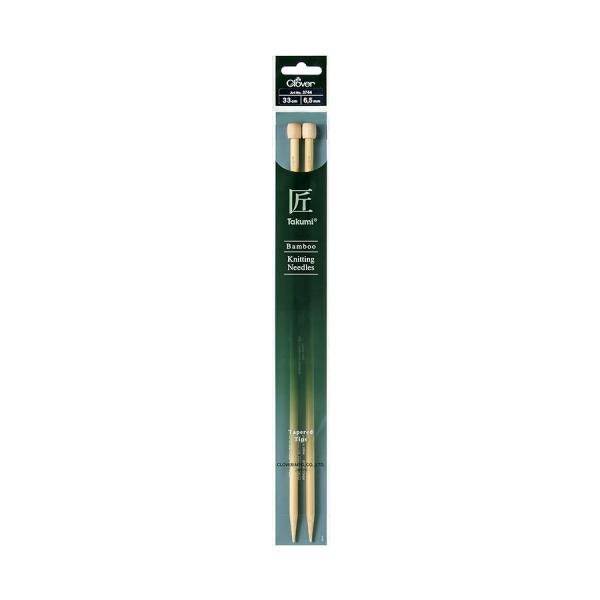 Clover Bamboo Knitting Needles Takumi Single Pointed Tapered Tips 33cm