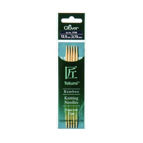 Clover Bamboo Knitting Needles Takumi Double Pointed Pack of 5 12.5cm