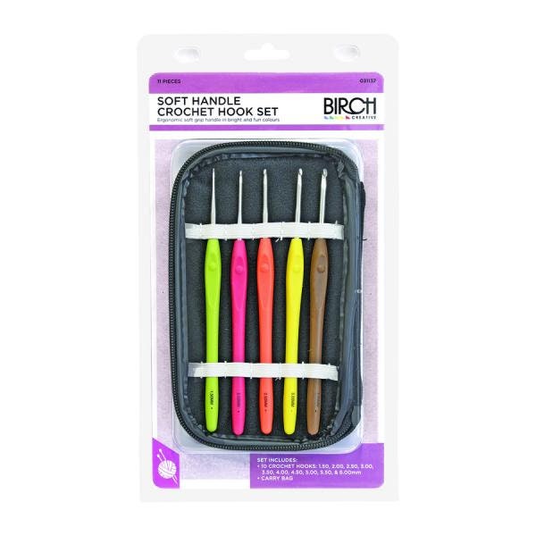 Birch Crochet Hook With Soft Handle Set