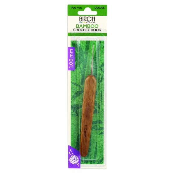 Birch Bamboo Crochet Hook With Flat Handle .6mm - 1.75mm