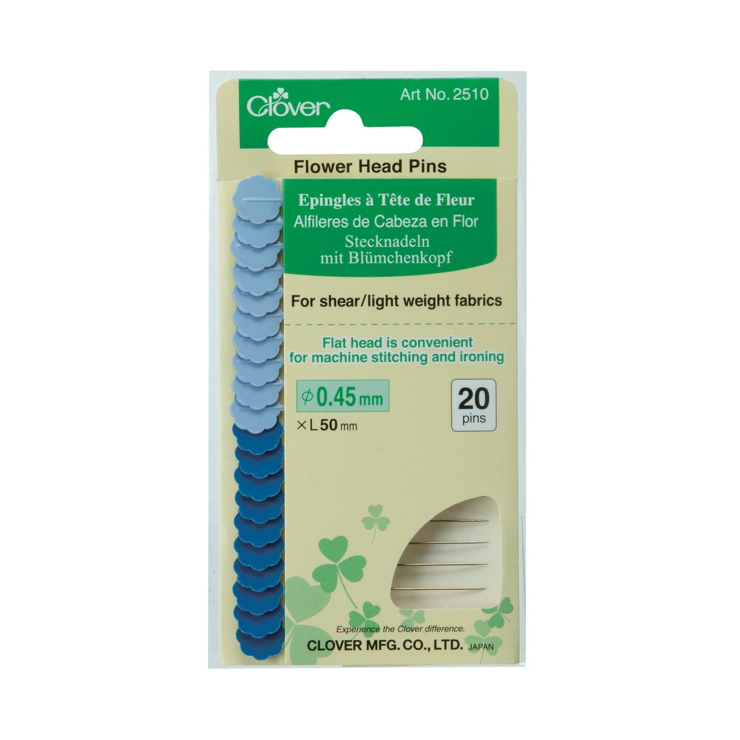 Clover Flower Head Pin Fine