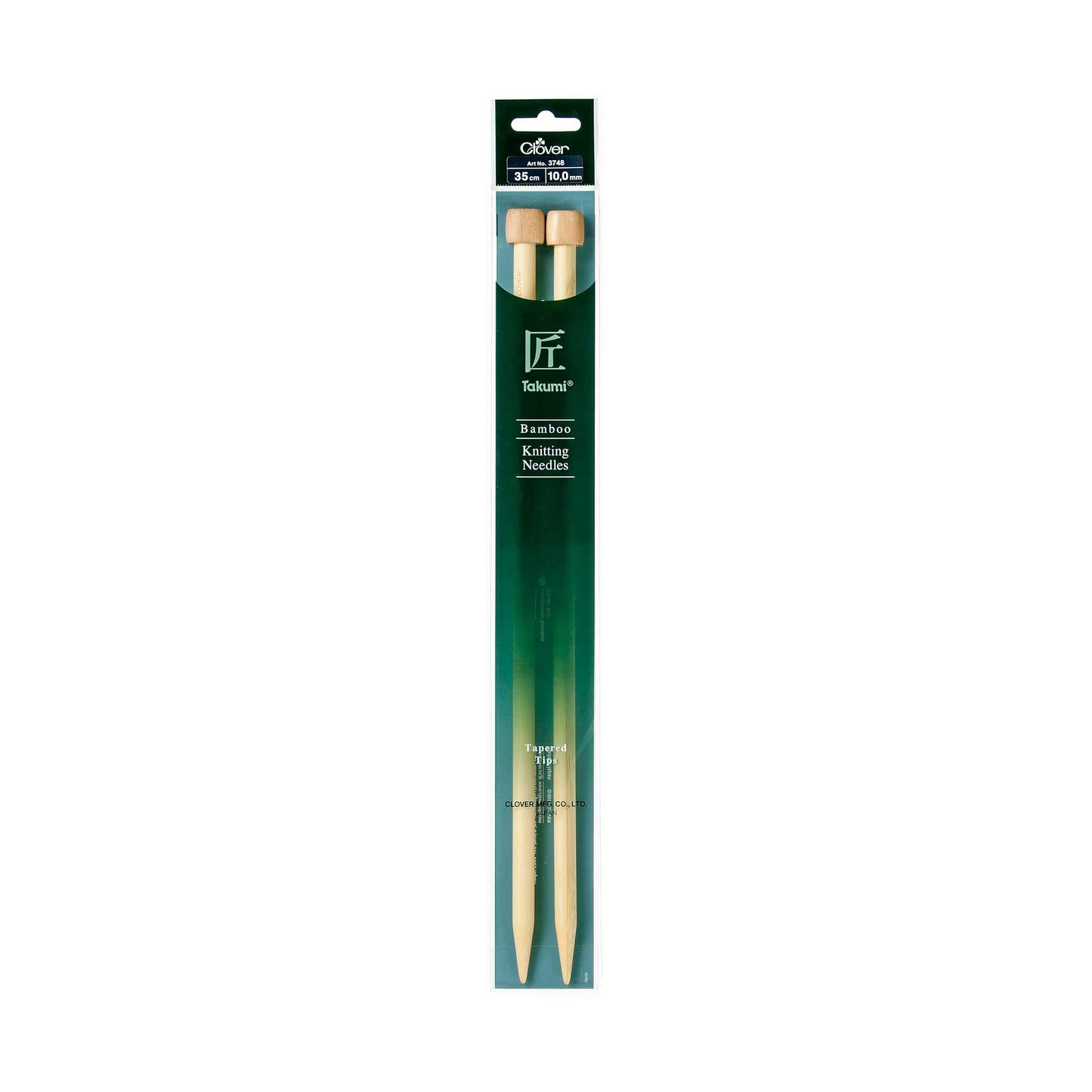 Clover Bamboo Knitting Needles Takumi Single Pointed Tapered Tips 35cm