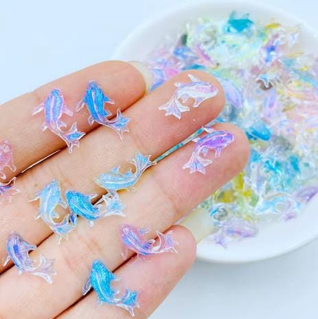 Kawaii DIY Charms Cabochons 10 pcs - Crowns, Fish, Reindeer, Carrots, Butterflies, Starfish