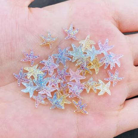 Kawaii DIY Charms Cabochons 10 pcs - Crowns, Fish, Reindeer, Carrots, Butterflies, Starfish