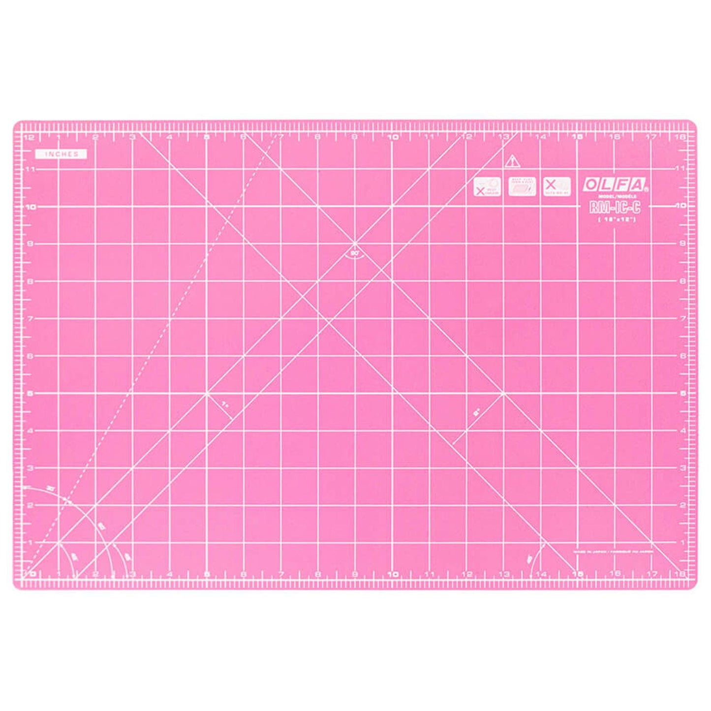 OLFA Double Sided Self-Healing Cutting Mat – Pink 12" x 18"