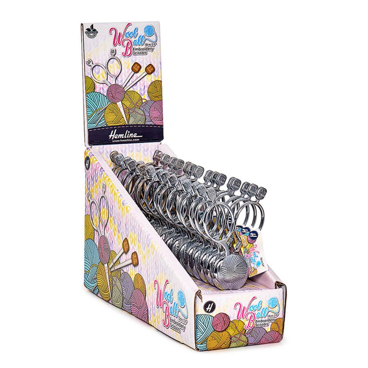 Hemline Embroidery Scissors 10cm – Wool Ball Design (Silver)
