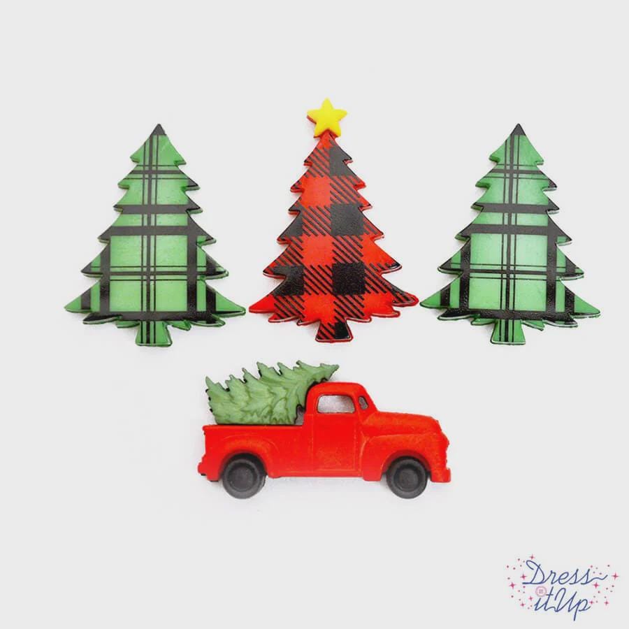 Jesse James Novelty Buttons Christmas Collection | Dog Snowman Nativity Gift Buttons | Sewing Scrapbook Craft Embellishments