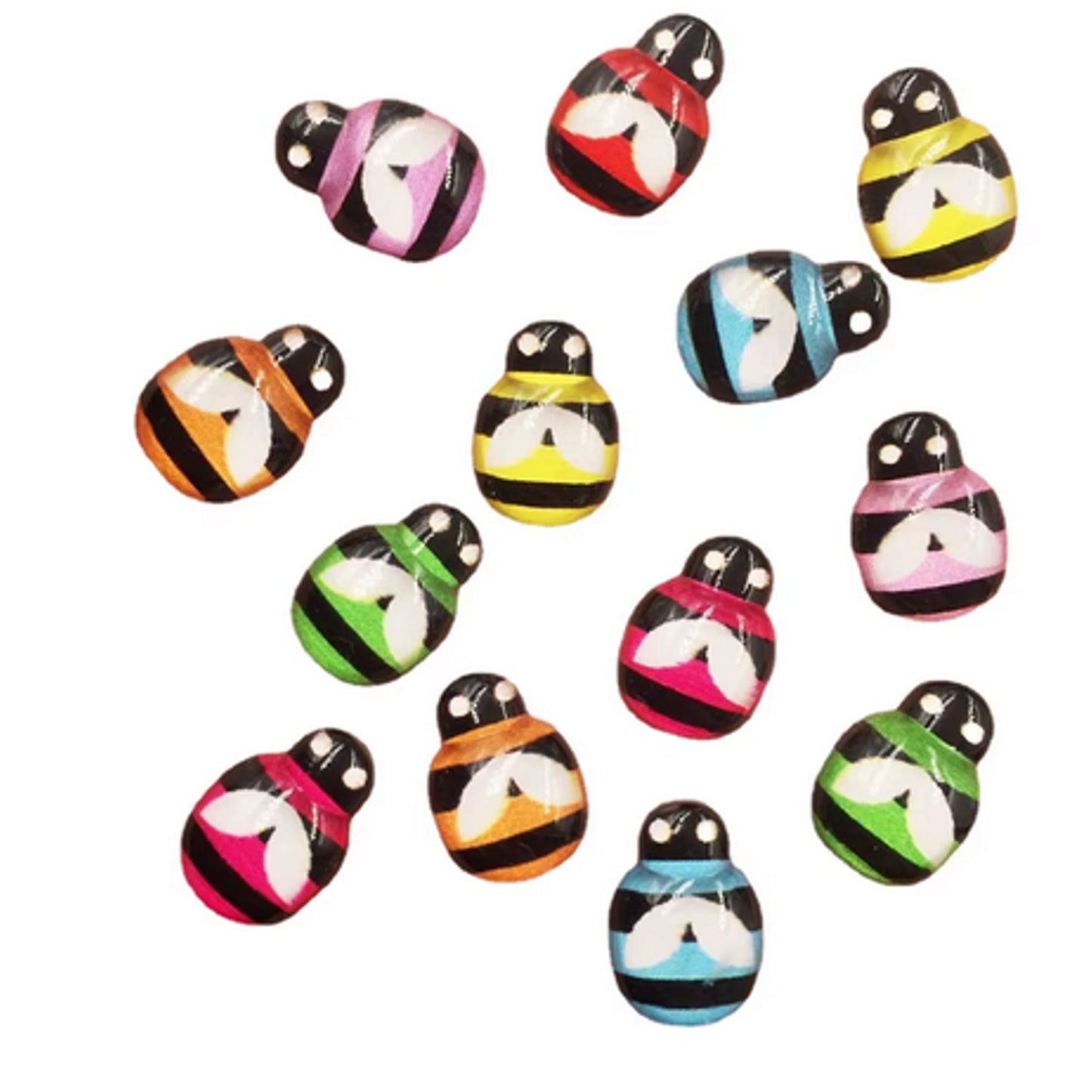 10 Resin Flatback Ladybugs in Assorted Colors