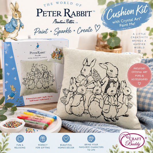 Craft Buddy Peter Rabbit Crystal Art Paint Me! Cushion Kit