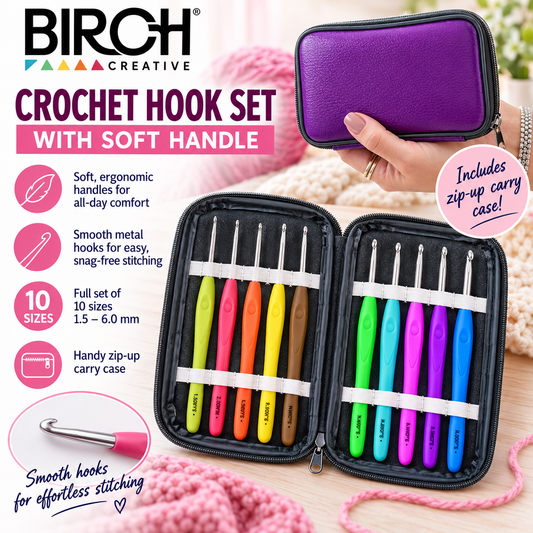 Birch Crochet Hook With Soft Handle Set