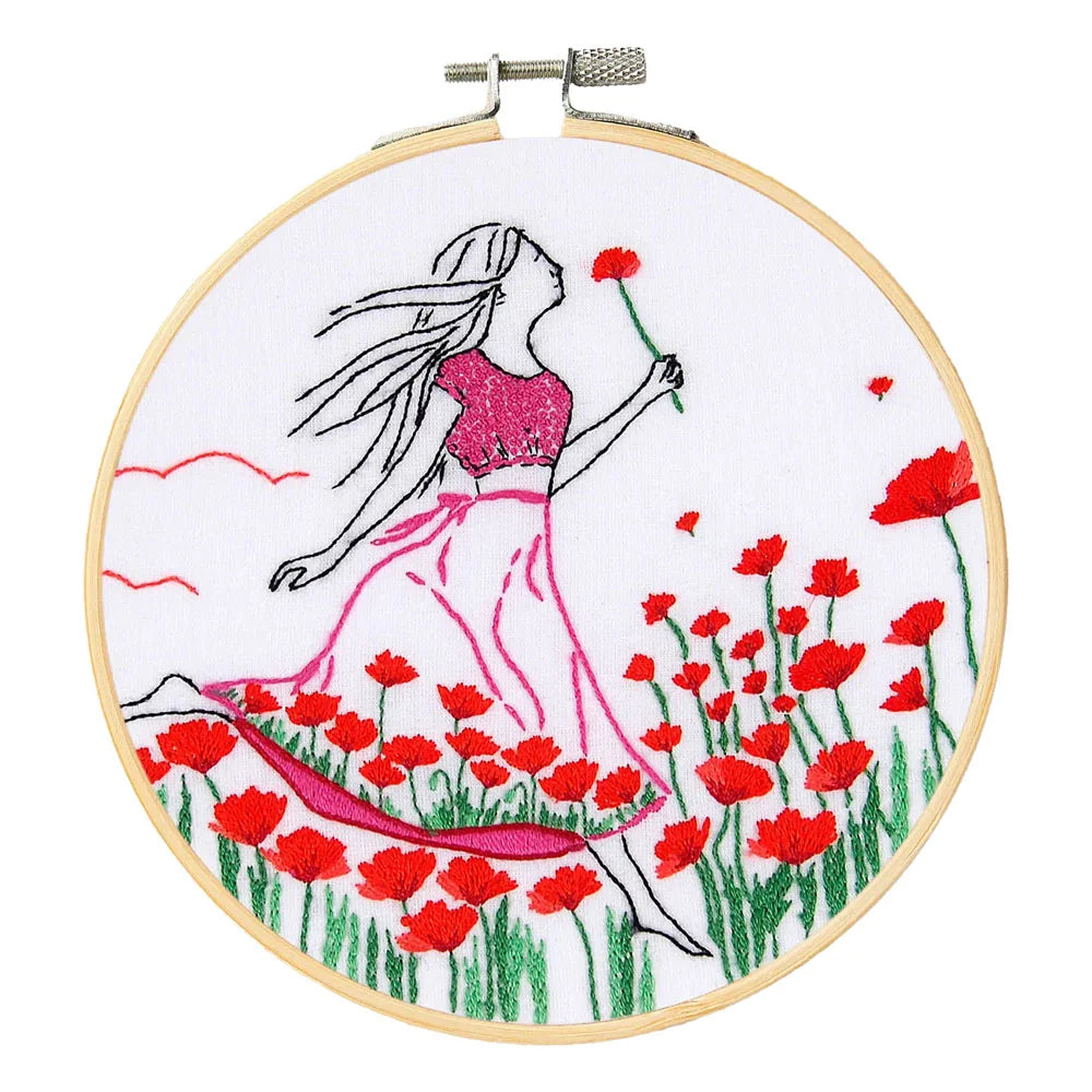 DMC Designer Embroidery Kit – Romantic Tulips & Poppies | Choose Your Design