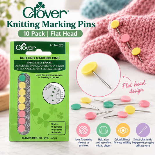 Clover Knitting Marking Pins – 10 Pack | Ball Point