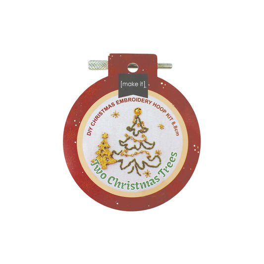 DIY Christmas Embroidery Hoop Kit – 8.8cm | Choose Your Christmas Tree Design