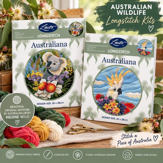 Helene Wild Australian Wildlife Long Stitch Kit – 28cm Round