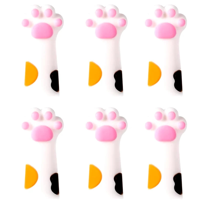6-Piece Cat Paw Knitting Needle Stoppers - Silicone Point Protectors for DIY Sewing