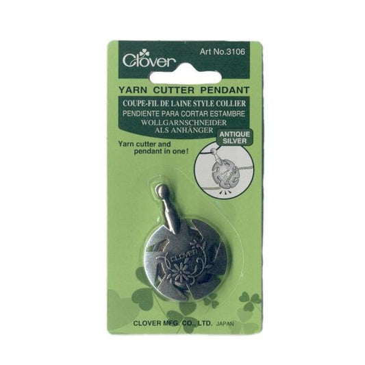 Clover Yarn Cutter Pendant Anitque Gold or Silver