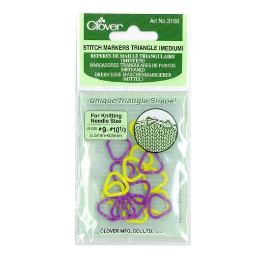 Clover Stitch Markers Triangle Medium