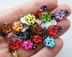 10 Resin Flatback Ladybugs in Assorted Colors