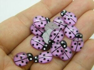 10 Resin Flatback Ladybugs in Assorted Colors