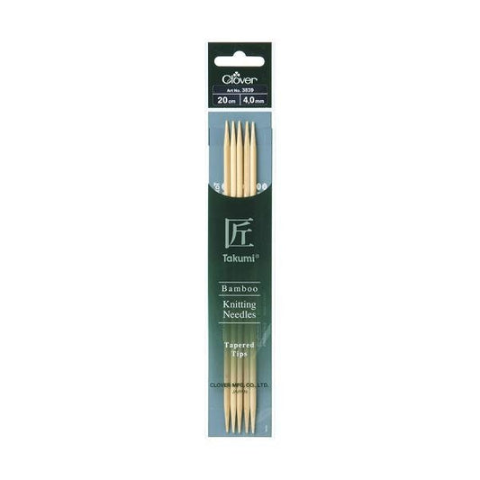 Bamboo Knitting Needles “Takumi” Double Pointed 20 cm