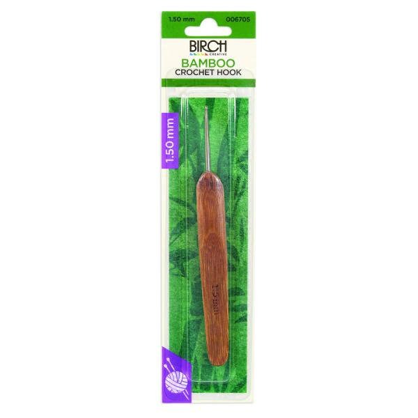 Birch Bamboo Crochet Hook With Flat Handle .6mm - 1.75mm