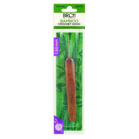 Birch Bamboo Crochet Hook With Flat Handle .6mm - 1.75mm
