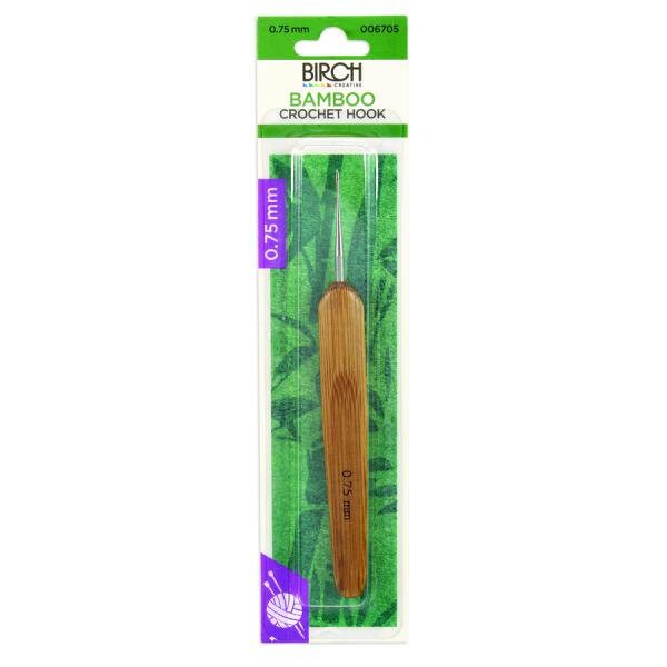 Birch Bamboo Crochet Hook With Flat Handle .6mm - 1.75mm