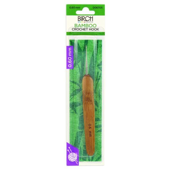 Birch Bamboo Crochet Hook With Flat Handle .6mm - 1.75mm