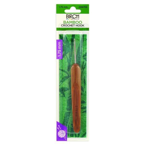 Birch Bamboo Crochet Hook With Flat Handle .6mm - 1.75mm