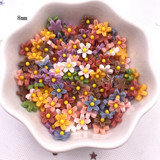 10 Resin Flatback Mini Flowers Various Colours Findings Embellishments