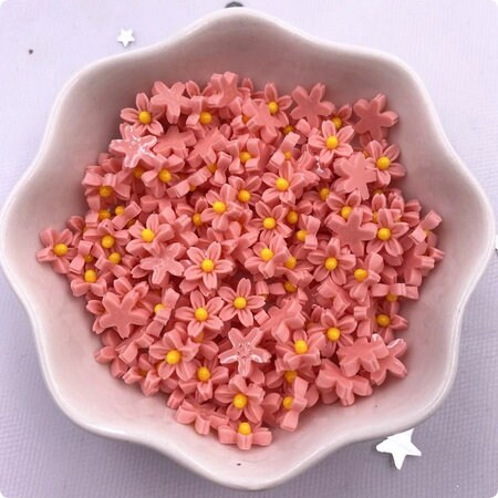 10 Resin Flatback Mini Flowers Various Colours Findings Embellishments