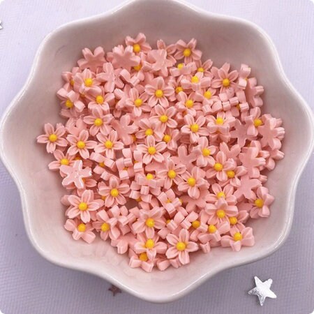 10 Resin Flatback Mini Flowers Various Colours Findings Embellishments