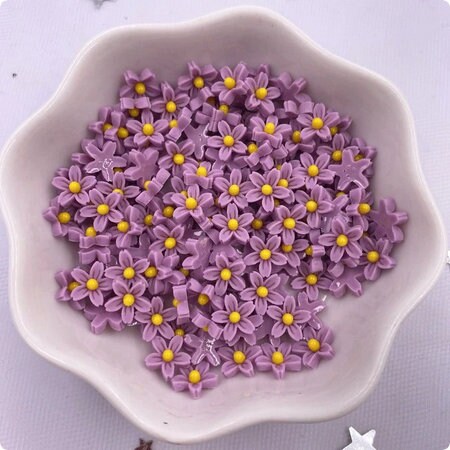 10 Resin Flatback Mini Flowers Various Colours Findings Embellishments