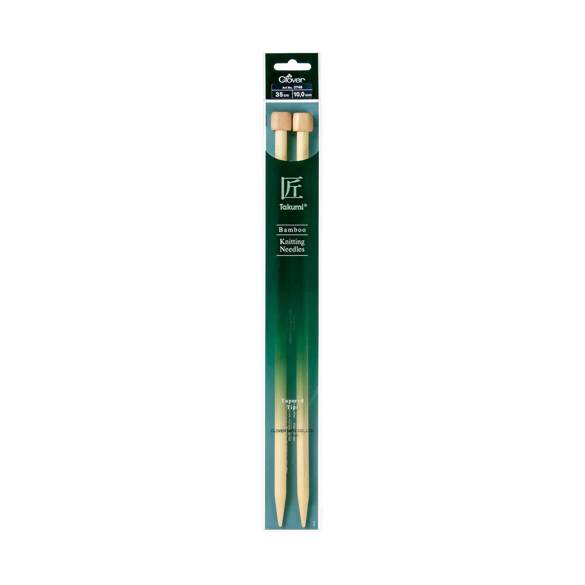 Clover Bamboo Knitting Needles Takumi Single Pointed Tapered Tips 35cm