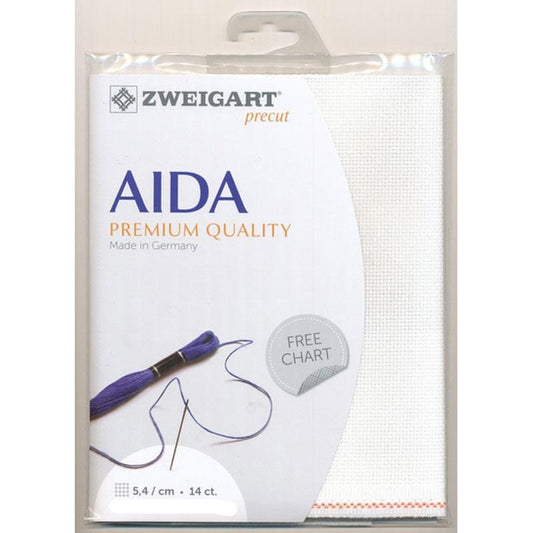 Zweigart Precut 14ct Aida White 36x48cm