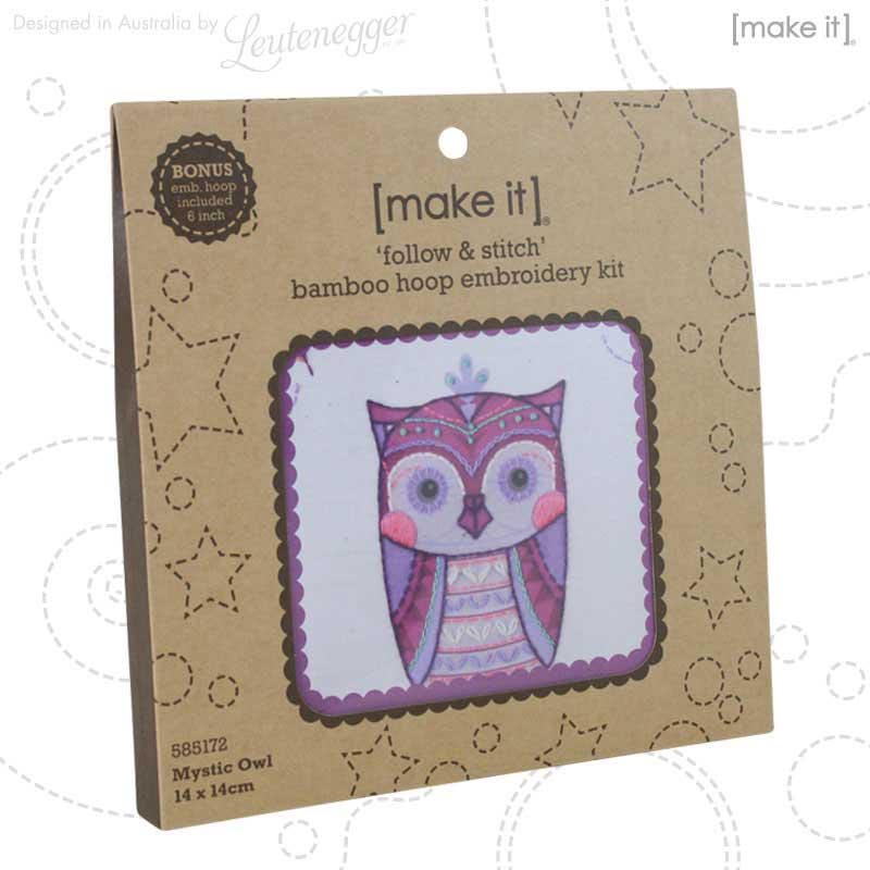 Make It Bamboo Hoop Embroidery Kit - Mystic Owl