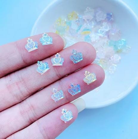 Kawaii DIY Charms Cabochons 10 pcs - Crowns, Fish, Reindeer, Carrots, Butterflies, Starfish
