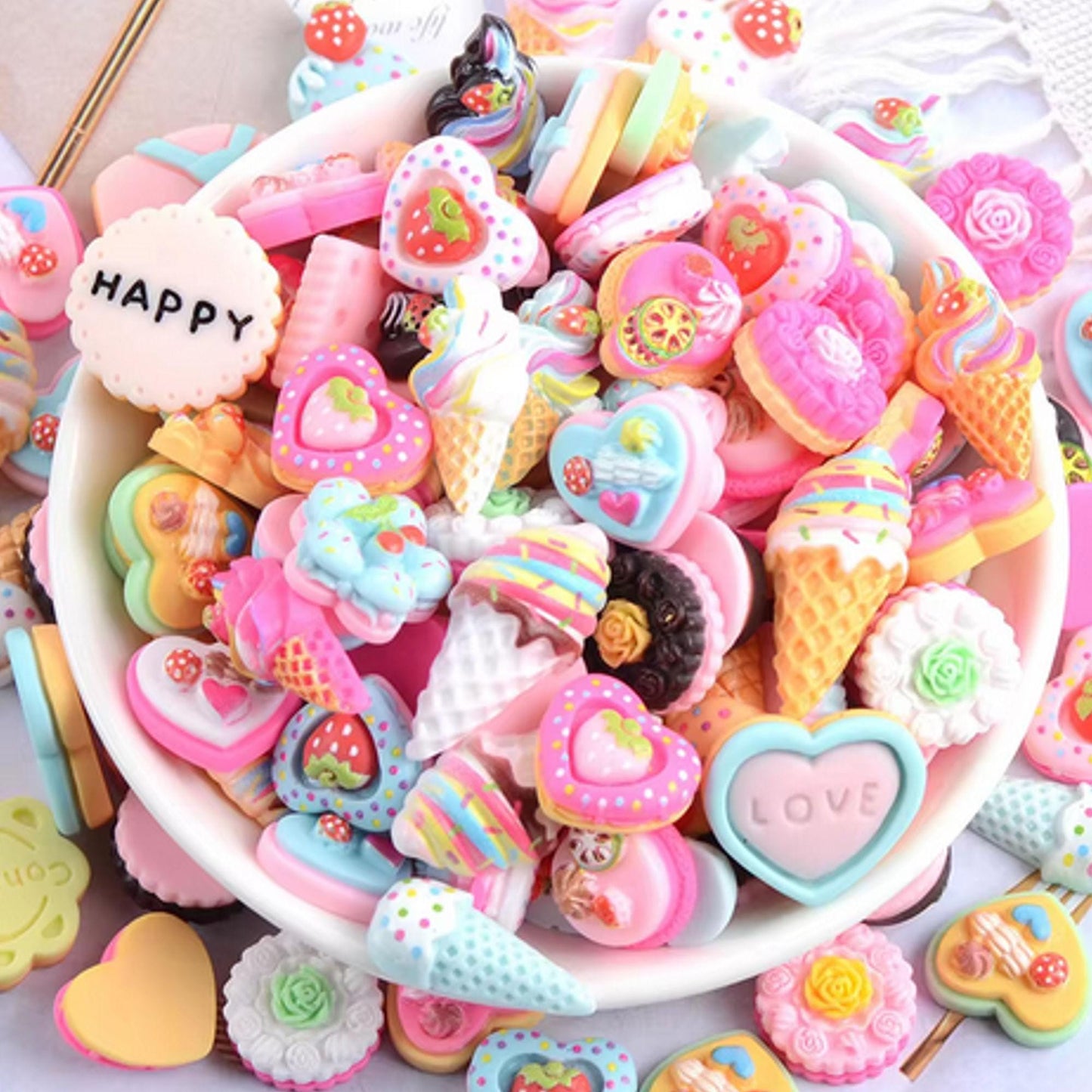 20pcs Resin Flatback Cabochons
