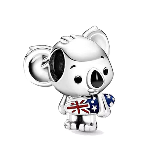 Koala with Surfboard Sterling Silver bead