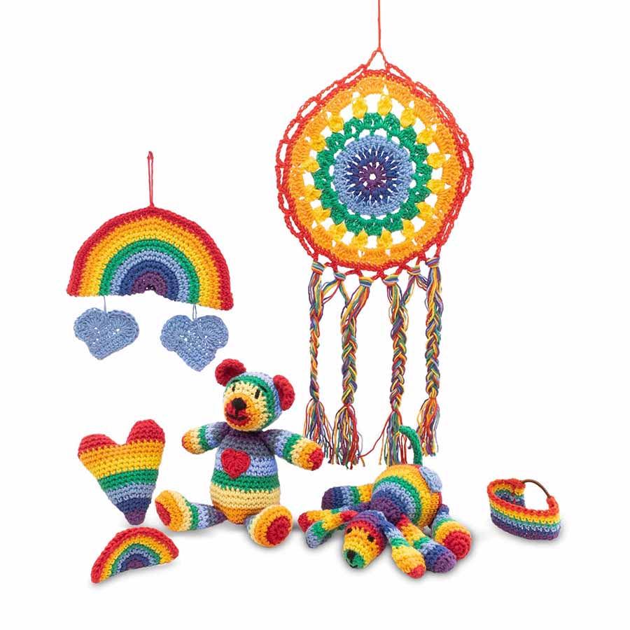 The Knitty Critters Rainbow Dreams Crochet Kit