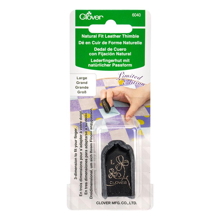 Clover Natural Fit Leather Thimble - Large (Black)