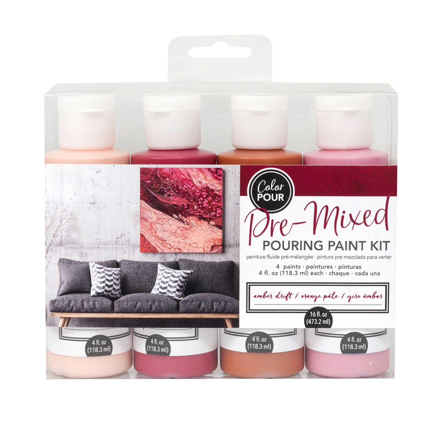 Color Pour Pre-Mixed Pouring Paint Kit (4pc)