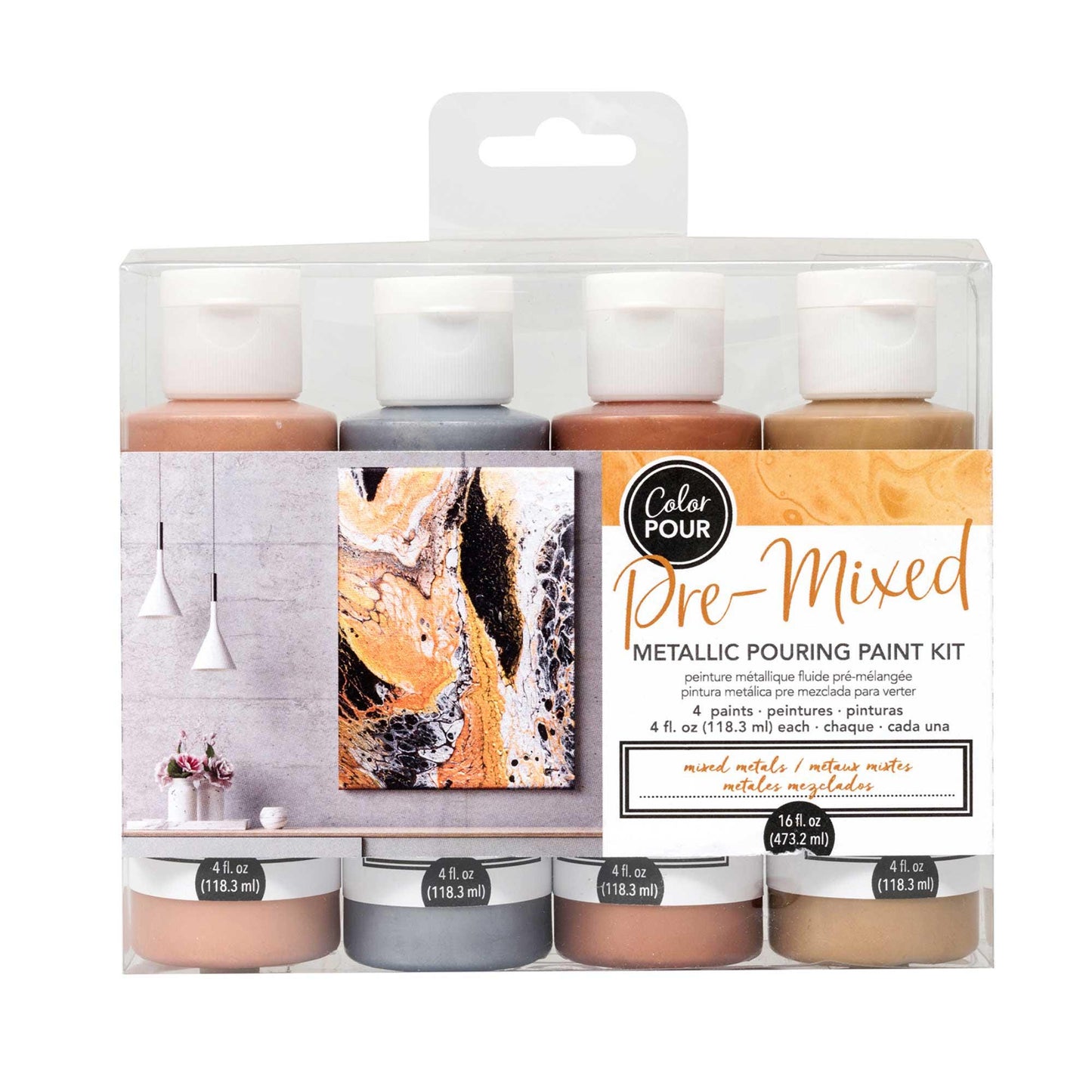 Color Pour Pre-Mixed Pouring Paint Kit (4pc)